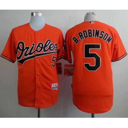 Orioles #5 Brooks Robinson Orange Cool Base Stitched MLB Jersey
