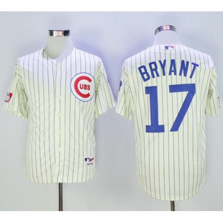 Cubs #17 Kris Bryant Cream 1969 Turn Back The Clock Stitched MLB Jersey