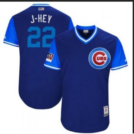 Men's Chicago Cubs #22 Jason Heyward Royal/Light Blue 2018 Players' Weekend Authentic Stitched MLB Jersey