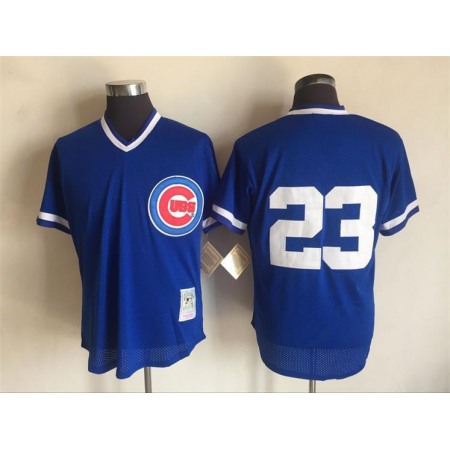 Men's Chicago Cubs #23 Ryne Sandberg Mitchell And Ness Blue 1984 Throwback Stitched MLB Jersey