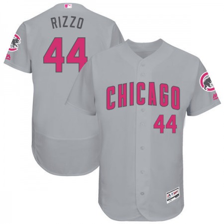 Men's Chicago Cubs #44 Anthony Rizzo Gray Mother's Day Flex Base Stitched MLB Jersey