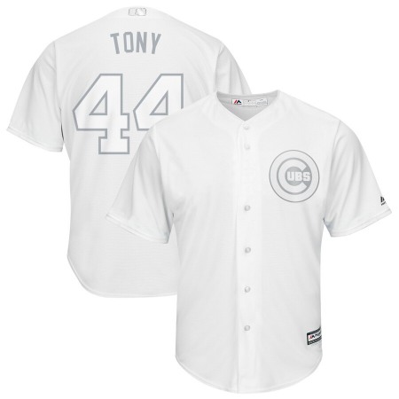 Men's Chicago Cubs #44 Anthony Rizzo "Tony" White 2019 Players' Weekend Replica Player Stitched MLB Jersey