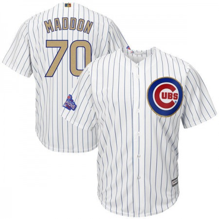 Men's Chicago Cubs #70 Joe Maddon White 2017 Gold Program Cool Base Player Stitched MLB Jersey