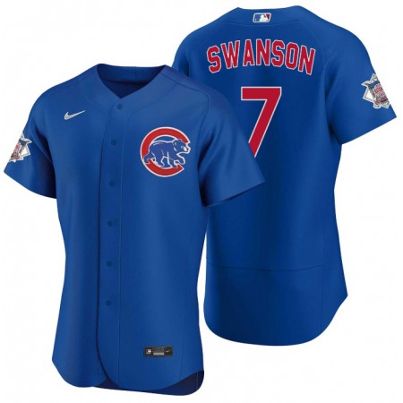 Youth Chicago Cubs #7 Dansby Swanson Royal Flex Base Stitched Baseball Jersey
