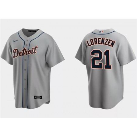 Men's Detroit Tigers #21 Michael Lorenzen Grey Cool Base Stitched Jersey