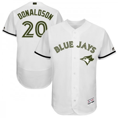 Men's Toronto Blue Jays #20 Josh Donaldson White 2017 Memorial Day Authentic Collection Flex Base Player Stitched MLB Jersey
