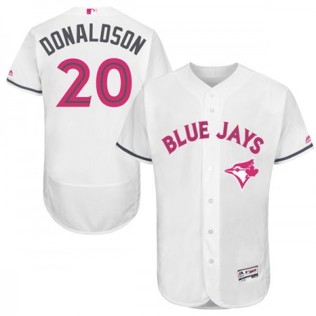 Men's Toronto Blue Jays #20 Josh Donaldson White Mother's Day Flex Base Stitched MLB Jersey