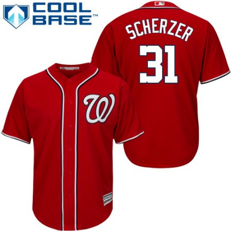 Men's Washington Nationals #31 Max Scherzer Red 2019 Cool Base Stitched MLB Jersey