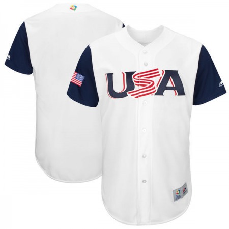 Men's USA Baseball White 2017 World Baseball Classic Team Stitched WBC Jersey