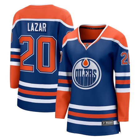 Women's Edmonton Oilers #20 Curtis Lazar Royal Home Jersey