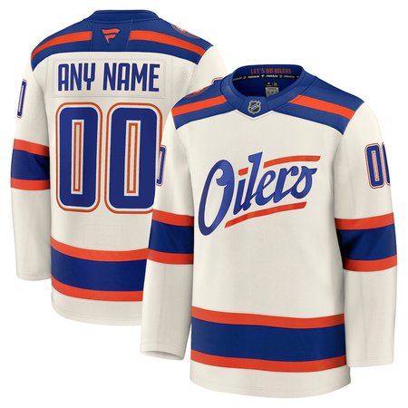 Youth Edmonton Oilers Light Beige Alternate Custom Jersey