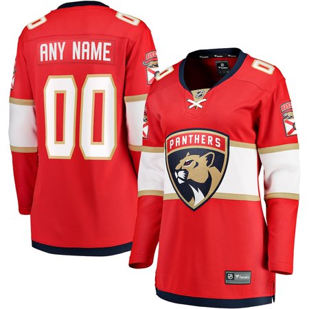Women's Florida Panthers Red Home Custom Jersey