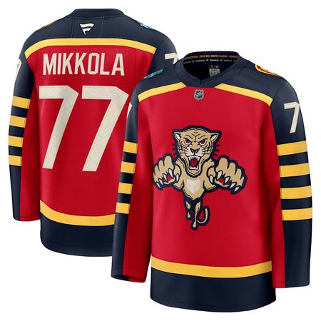 Men's Florida Panthers #77 Niko Mikkola Red NHL 2026 Winter Classic Premium Jersey