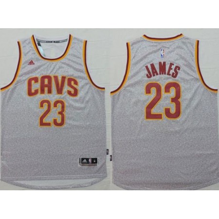 Cavaliers #23 LeBron James Grey Fashion Stitched NBA Jersey