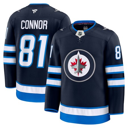 Men's Winnipeg Jets #81 Kyle Connor Navy Home Premium Jersey