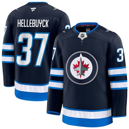 Youth Winnipeg Jets #37 Connor Hellebuyck Navy Home Jersey