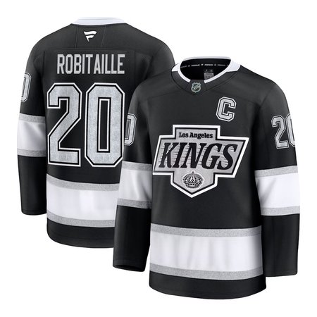 Men's Los Angeles Kings #20 Luc Robitaille Black Home Premium Jersey