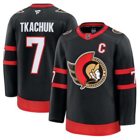 Youth Ottawa Senators #7 Brady Tkachuk Black Home Player Jersey