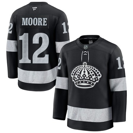 Men's Los Angeles Kings #12 Trevor Moore Black Alternate Premium Jersey
