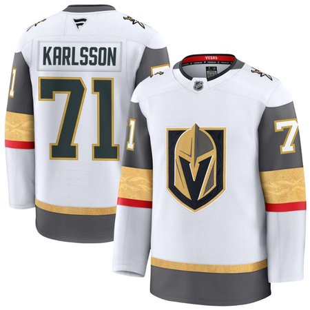 Men's Vegas Golden Knights #71 William Karlsson White Away Premium Jersey