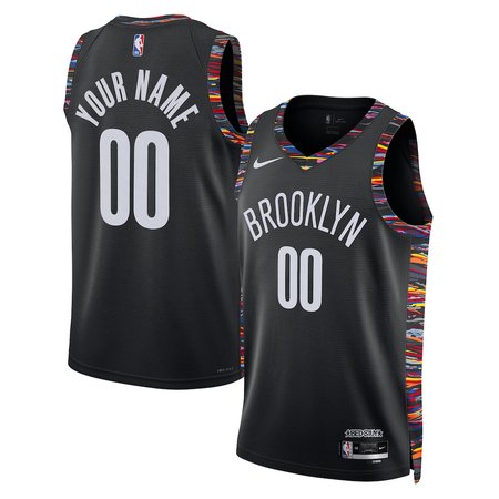 Men's Brooklyn Nets Black 2025/26 City Edition Swingman Custom Jersey