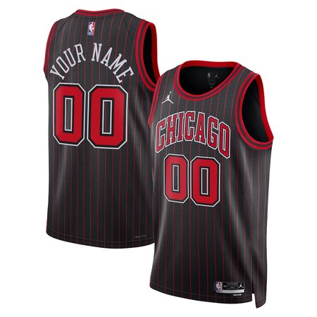 Men's Chicago Bulls Black Swingman Custom Statement Edition Jersey