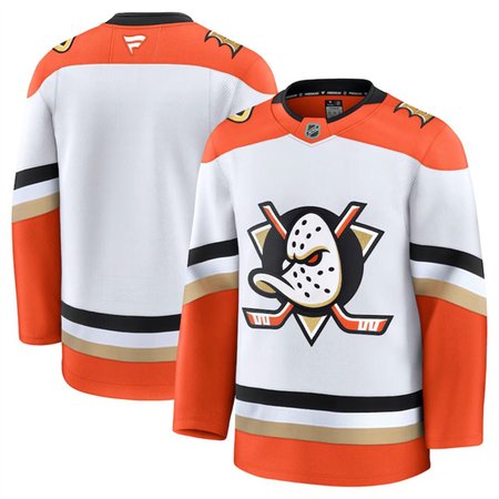 Men's Anaheim Ducks Blank White 2024-25 Away Stitched Hockey Premium Jersey