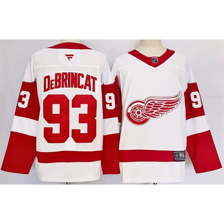 Men's Detroit Red Wings #93 Alex DeBrincat White 2024-25 Stitched Premium Jersey