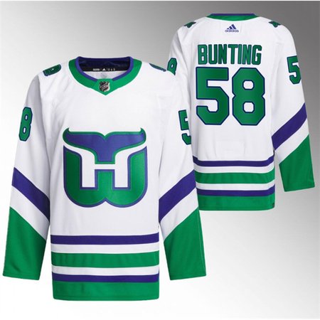 Youth Carolina Hurricanes #58 Michael Bunting White Stitched Jersey