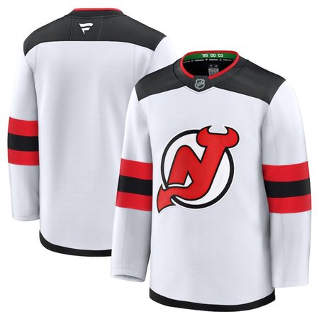 Men's New Jersey Devils Blank White 2024-25 Away Stitched Hockey Premium Jersey