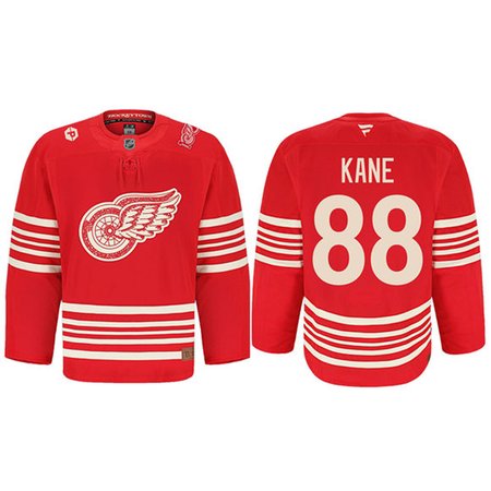 Men's Detroit Red Wings #88 Patrick Kane Red 2025 Centennial Premium With 100 and P Patch Stitched Hockey Premium Jersey