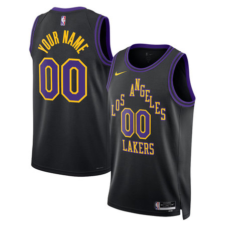 Men's Los Angeles Lakers Black 2025/26 City Edition Swingman Custom Jersey