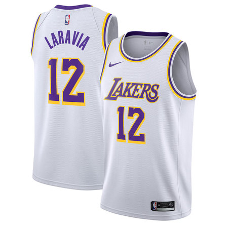 Men's Los Angeles Lakers #12 Jake LaRavia White Association Edition Swingman Jersey