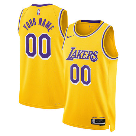 Men's Los Angeles Lakers Gold Icon Edition Swingman Custom Jersey
