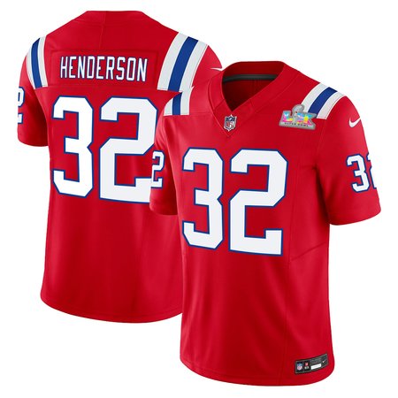 Men's New England Patriots #32 TreVeyon Henderson Red F.U.S.E. Vapor Limited Stitched Football Jersey