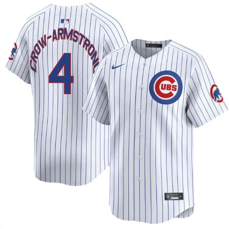 Youth Chicago Cubs #4 Pete Crow-Armstrong White Home Replica Player Jersey