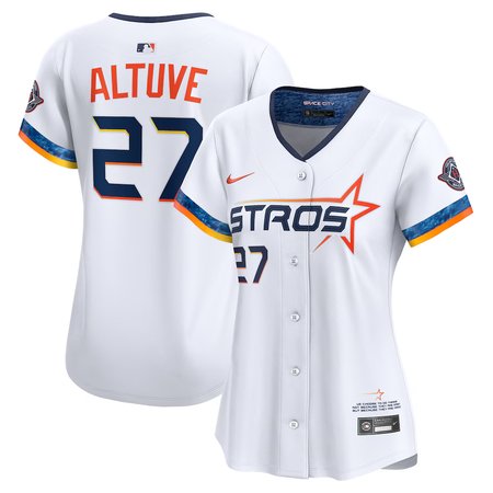 Women's Houston Astros #27 Jose Altuve White 2025 City Connect Limited Player Jersey