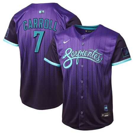 Youth Arizona Diamondbacks #7 Corbin Carroll Nike Purple 2025 City Connect Limited Player Jersey