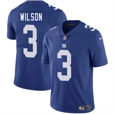 Men's New York Giants #3 Russell Wilson Blue 2025 Vapor Untouchable Limited Stitched Jersey