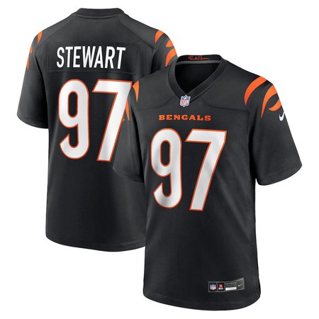 Men's Cincinnati Bengals #1 Shemar Stewart Nike Black 2025 NFL Draft First Round Pick Game Jersey