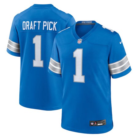 Men's Detroit Lions #1 Nike Blue 2025 NFL Draft First Round Pick No.28 Game Jersey