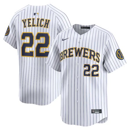 Men's Milwaukee Brewers #22 Christian Yelich Nike White Alternate Limited Jersey
