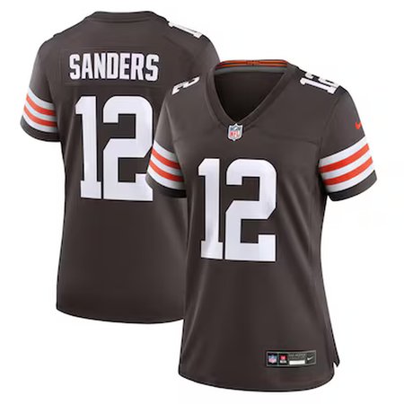 Women's Cleveland Browns #00 Shedeur Sanders Nike Brown 2025 NFL Draft Game Jersey