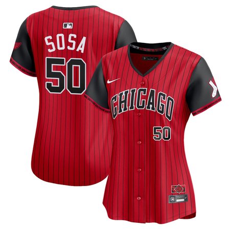 Women's Chicago White Sox #50 Lenyn Sosa Nike Red/Black 2025 City Connect Limited Player Jersey