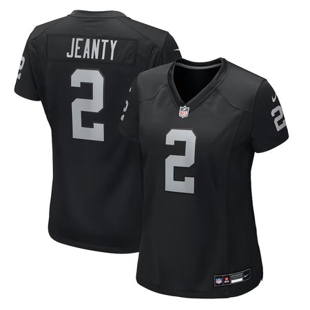 Women's Las Vegas Raiders #2 Ashton Jeanty Nike Black 2025 NFL Draft First Round Pick Team Game Jersey