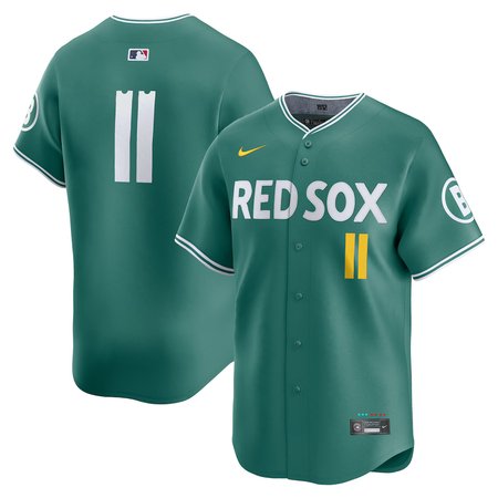 Men's Boston Red Sox #11 Rafael Devers Nike Green 2025 City Connect Limited Player Jersey