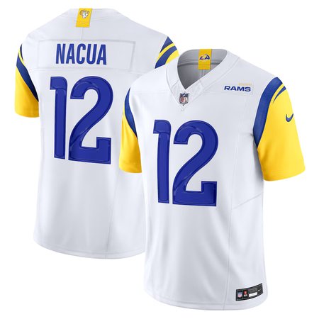 Men's Los Angeles Rams #12 Puka Nacua Nike White Vapor F.U.S.E. Limited Player Jersey