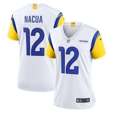 Women's Los Angeles Rams #12 Puka Nacua Nike White Vapor F.U.S.E. Limited Player Jersey