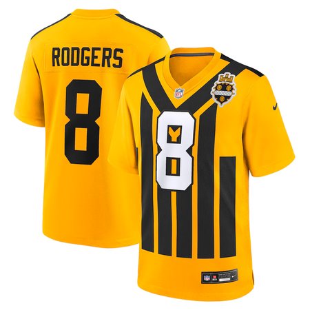 Youth Pittsburgh Steelers #8 Aaron Rodgers Nike Gold Alternate 1933 Throwback Game Jersey