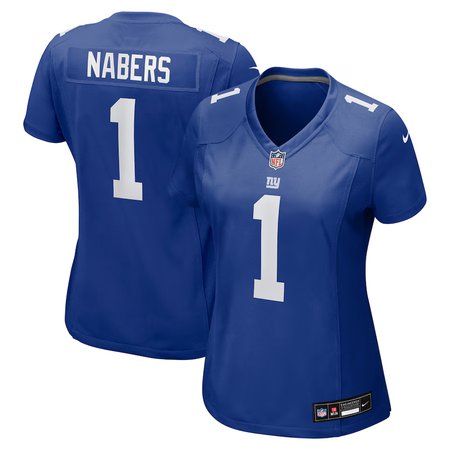 Women's New York Giants #1 Malik Nabers Nike Royal Game Jersey